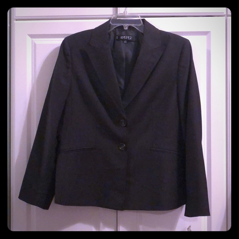 Black blazer pinstriped Kasper 14P